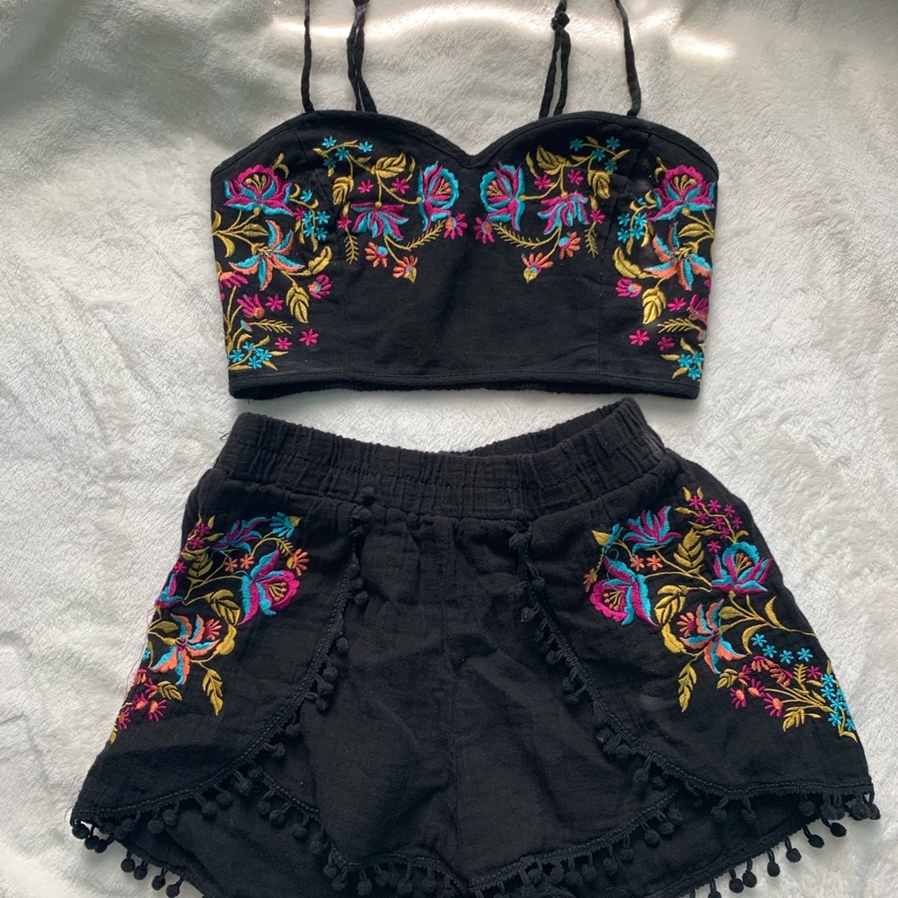 Two piece top and shorts set